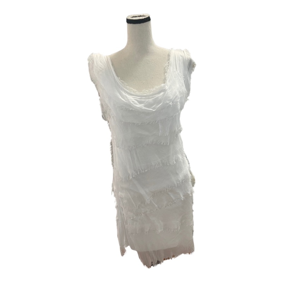 NWT Made in Italy Silk White Layered Dress - size medium